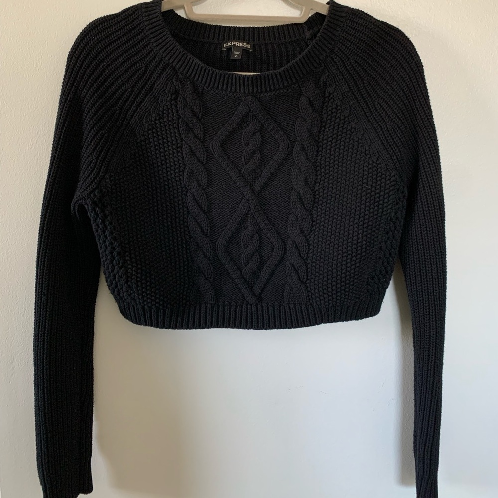 Black cropped sweater
